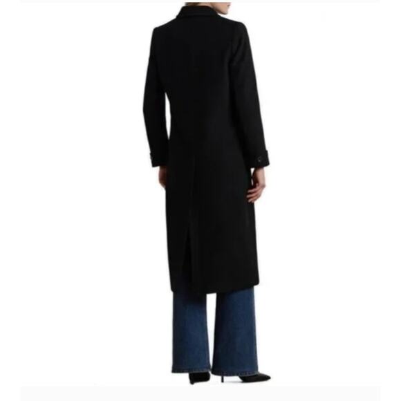 NWT Lauren Ralph Lauren Black Wool Maxi Coat Reefer Long Coat Size 8 $330 - Picture 12 of 12
